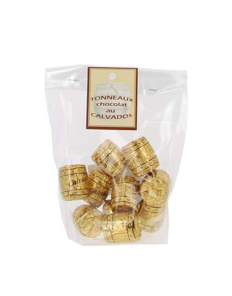 Sachet 8 chocolats au calvados en forme de tonneaux