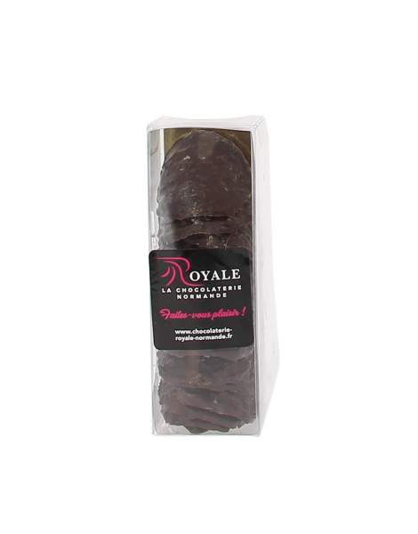 Etui tuiles chocolat noir aux éclats de caramels d'Isigny 120 gr