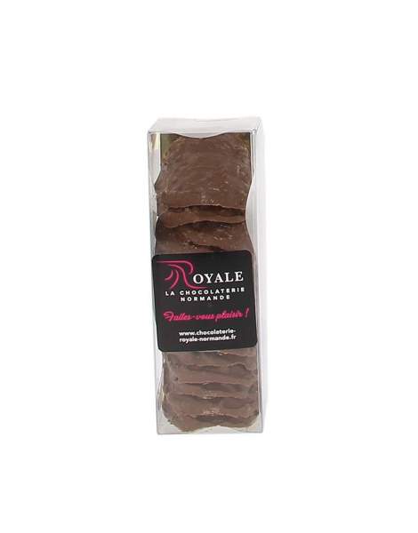 Etui tuiles chocolat lait aux éclats de caramels d'Isigny 120gr