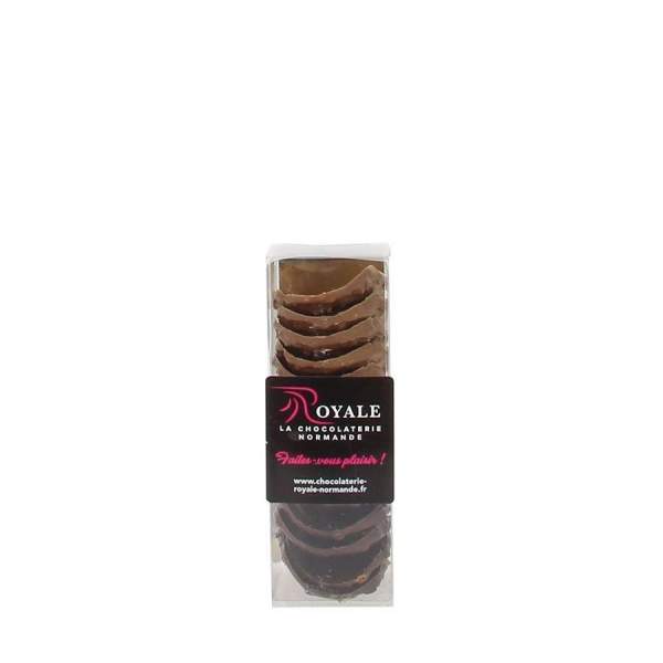 Etui tuiles chocolat lait aux éclats de caramels d'Isigny 120gr