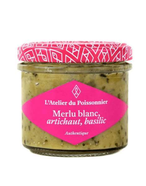 Rillettes de merlu blanc, artichaut, basilic Atelier du Poissonnier 90g