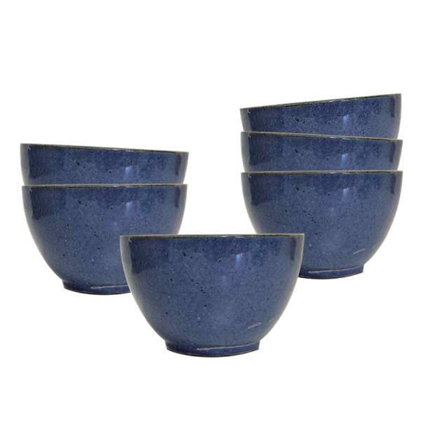 6 Bolées à cidre en grès bleues 20cl Poterie Turgis