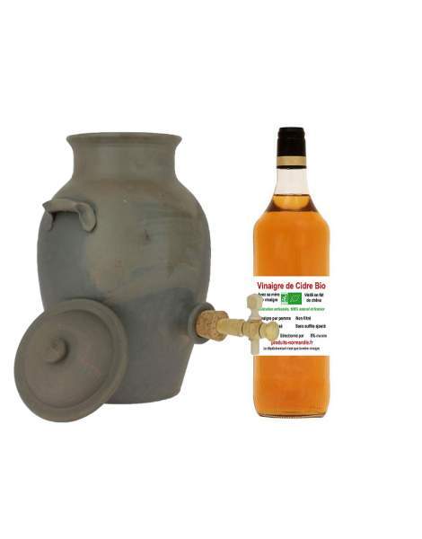 Kit de préparation de vinaigre de cidre (vinaigrier + vinaigre et sa mère)
