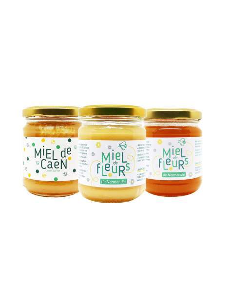 Lot de 3 miels normands Ubie 250g